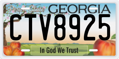 GA license plate CTV8925