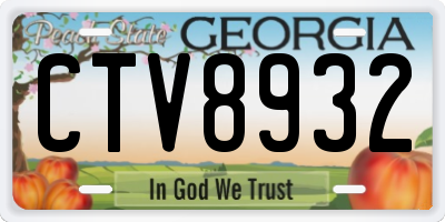 GA license plate CTV8932