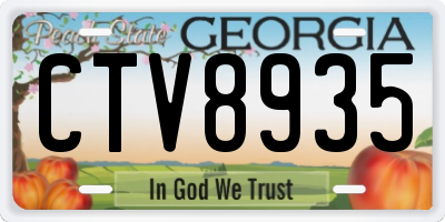 GA license plate CTV8935