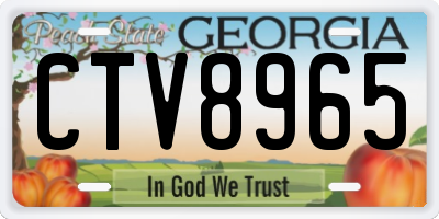 GA license plate CTV8965