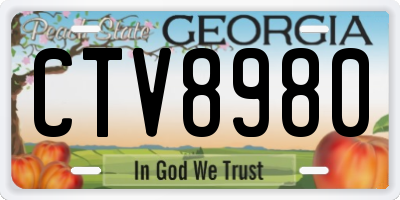 GA license plate CTV8980