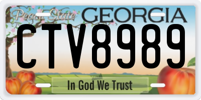 GA license plate CTV8989