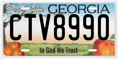 GA license plate CTV8990