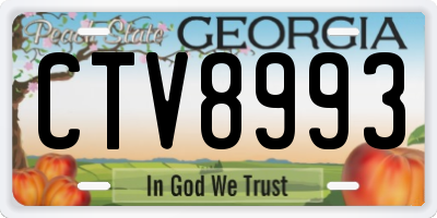 GA license plate CTV8993
