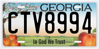 GA license plate CTV8994