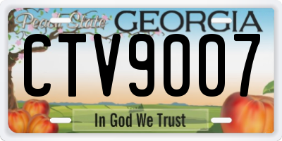 GA license plate CTV9007