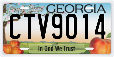 GA license plate CTV9014