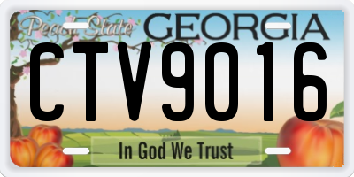 GA license plate CTV9016