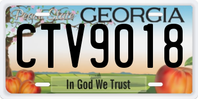 GA license plate CTV9018