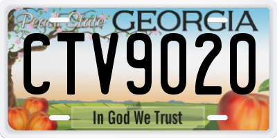 GA license plate CTV9020