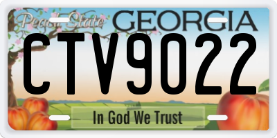 GA license plate CTV9022