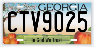 GA license plate CTV9025