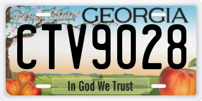 GA license plate CTV9028