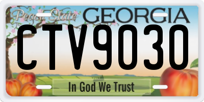 GA license plate CTV9030