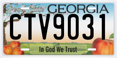 GA license plate CTV9031