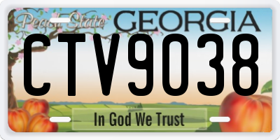 GA license plate CTV9038