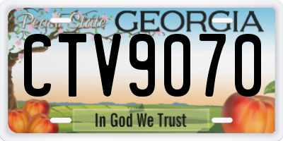 GA license plate CTV9070
