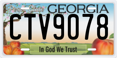 GA license plate CTV9078
