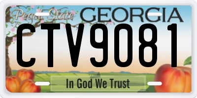 GA license plate CTV9081