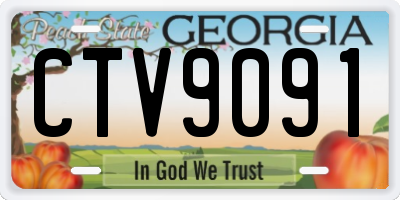 GA license plate CTV9091