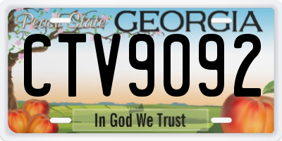 GA license plate CTV9092