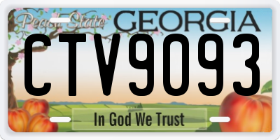 GA license plate CTV9093