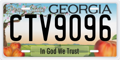 GA license plate CTV9096