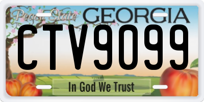 GA license plate CTV9099
