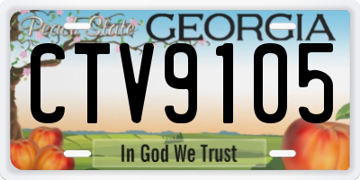 GA license plate CTV9105
