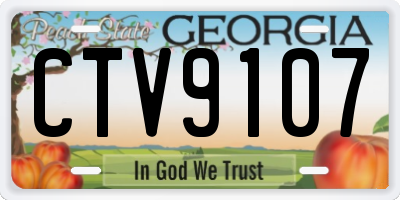 GA license plate CTV9107