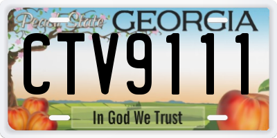 GA license plate CTV9111
