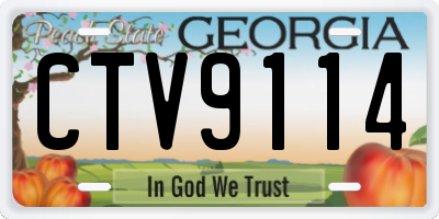 GA license plate CTV9114