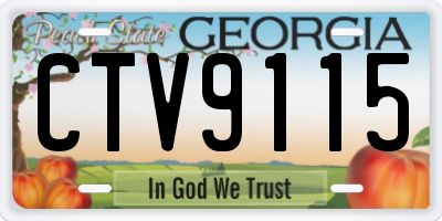 GA license plate CTV9115