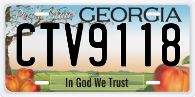 GA license plate CTV9118