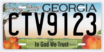 GA license plate CTV9123