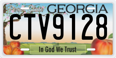 GA license plate CTV9128
