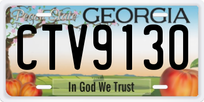 GA license plate CTV9130