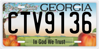 GA license plate CTV9136