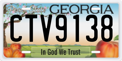 GA license plate CTV9138