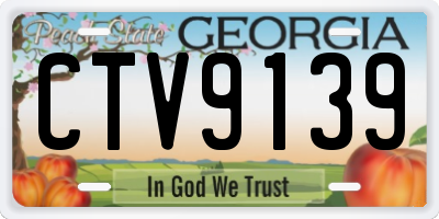 GA license plate CTV9139