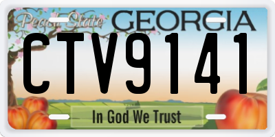 GA license plate CTV9141