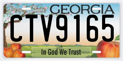 GA license plate CTV9165