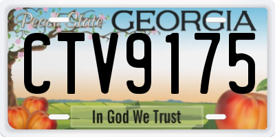 GA license plate CTV9175