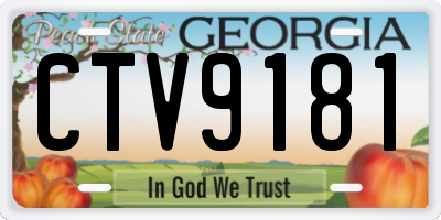 GA license plate CTV9181