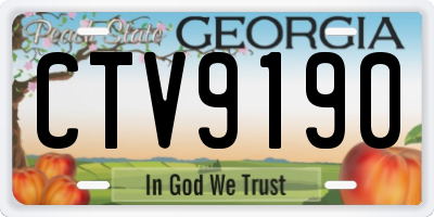 GA license plate CTV9190