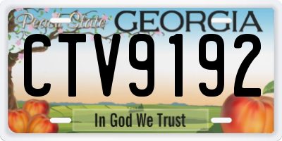 GA license plate CTV9192