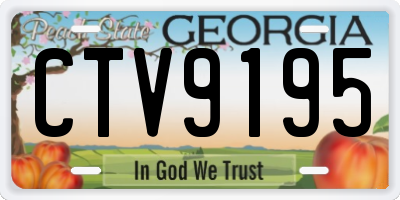 GA license plate CTV9195