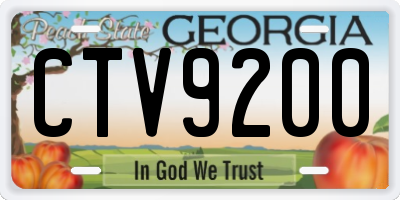 GA license plate CTV9200