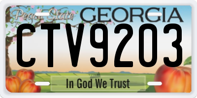 GA license plate CTV9203