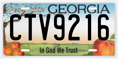 GA license plate CTV9216